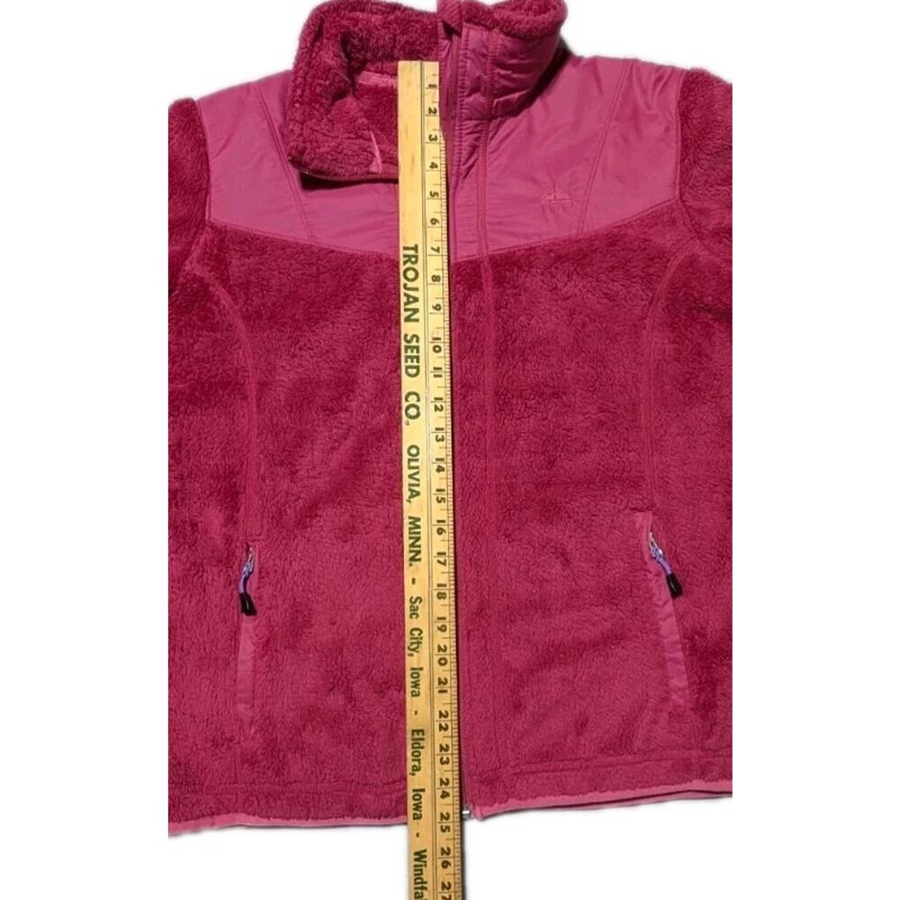 Nike ACG Women’s Fleece Jacket L Pink Full Zip High Loft Sherpa Nylon Panels - Picture 12 of 13